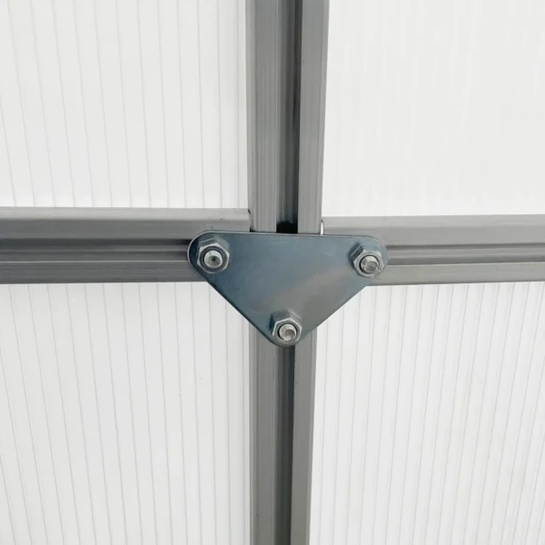 Outsunny 6ft x 8ft Polycarbonate Greenhouse - Silver Tone - Image 10