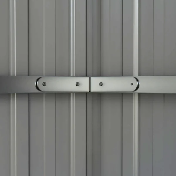 Outsunny 11'x5.5' Double Hinged Metal Pent Shed Shed- Cold Grey - Image 5