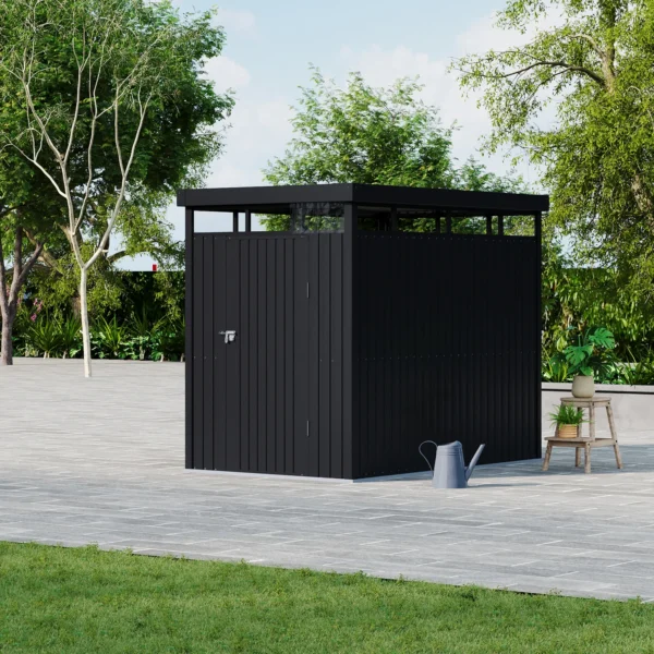 Living and Home 5x8 Flat Roof Tool Shed - Charcoal Black - Image 8