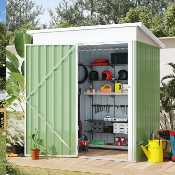 Pro-Tect Addition 5'x 3' Metal Utility Pent Shed - Mint Green - Image 7