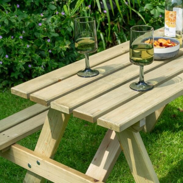Rowlinson Traditional Timber Picnic Table 1.2m - Image 3