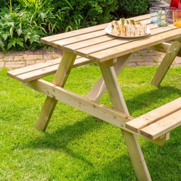 Rowlinson Traditional Timber Picnic Table 1.5m - Image 3