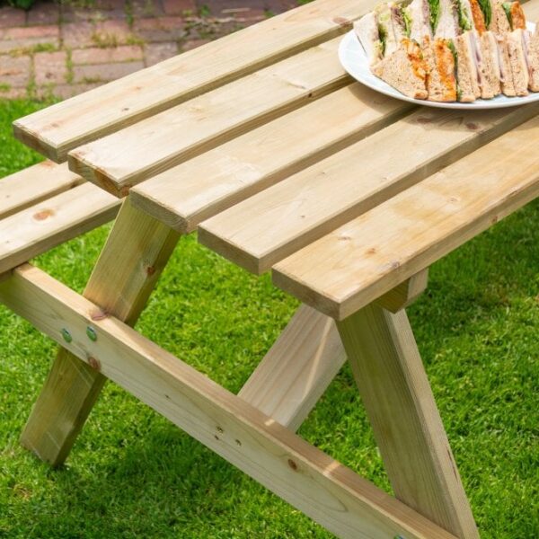 Rowlinson Traditional Timber Picnic Table 1.5m - Image 5