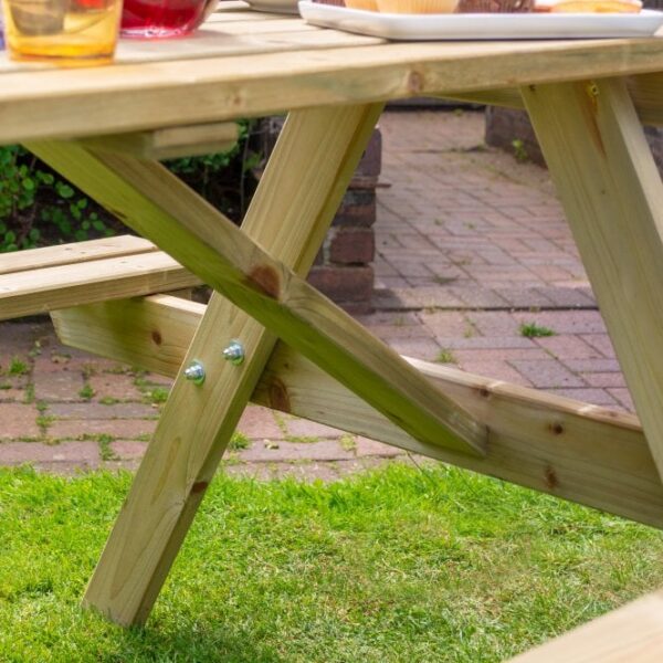 Rowlinson Traditional Timber Picnic Table 1.5m - Image 6