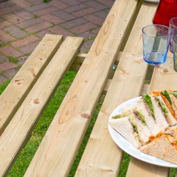 Rowlinson Traditional Timber Picnic Table 1.5m - Image 7