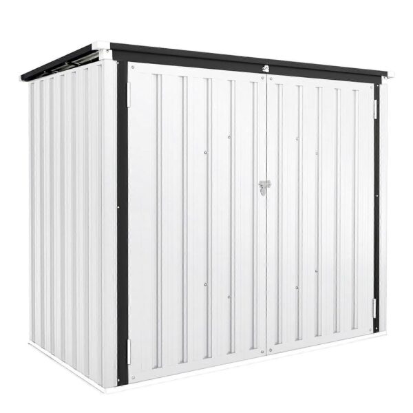 Pro-Tect Addition 5'x 3' Double Metal Wheelie Bin Storage Unit - White - Image 8