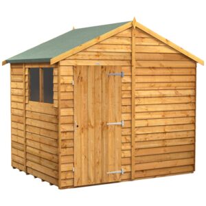 Power 6'x8' Overlap Timber Apex Shed (window or windowless) (single or double door)