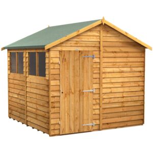 Power 8'x8' Overlap Timber Apex Shed (window or windowless) (single or double door)
