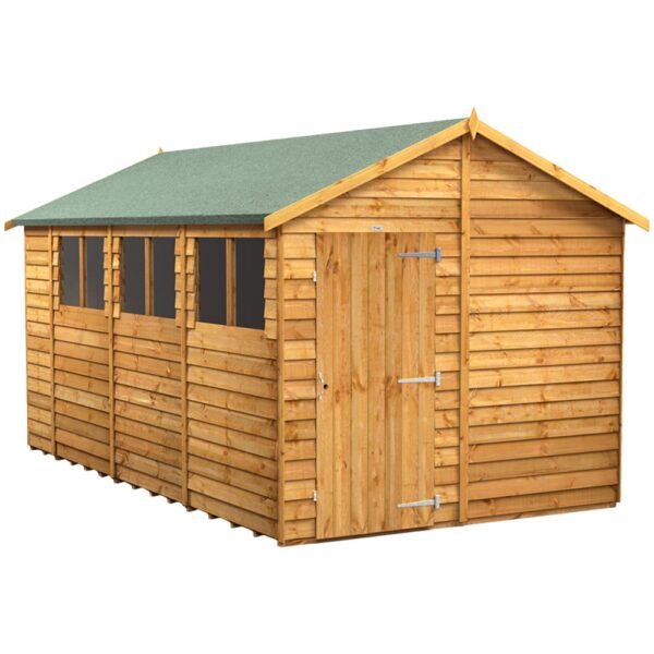 Power 14'x8' Overlap Timber Apex Shed (window or windowless) (single or double door)