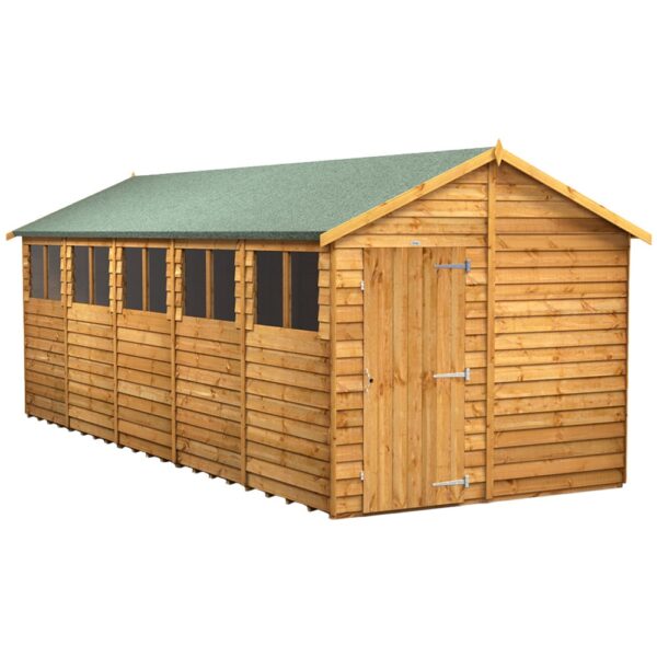 Power 20'x8' Overlap Timber Apex Shed (window or windowless) (single or double door) - Image 8