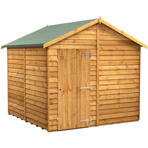 Power 8'x8' Overlap Timber Apex Shed (window or windowless) (single or double door) - Image 9