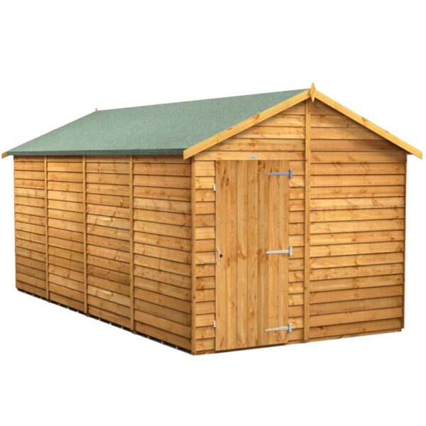 Power 16'x8' Overlap Timber Apex Shed (window or windowless) (single or double door) - Image 9