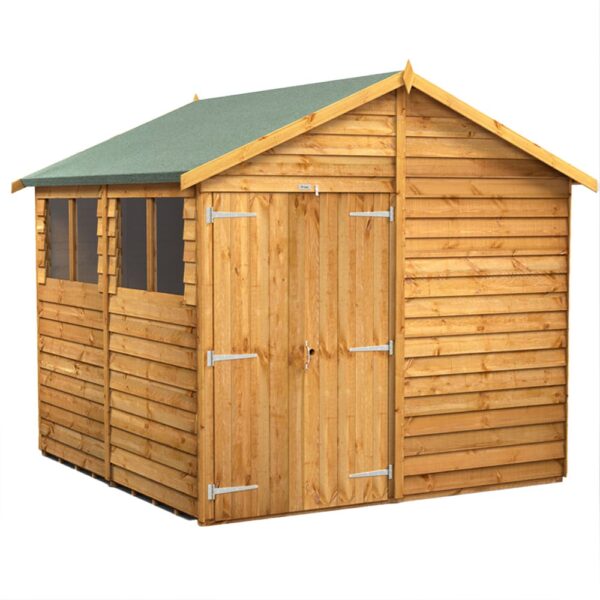 Power 8'x8' Overlap Timber Apex Shed (window or windowless) (single or double door) - Image 10