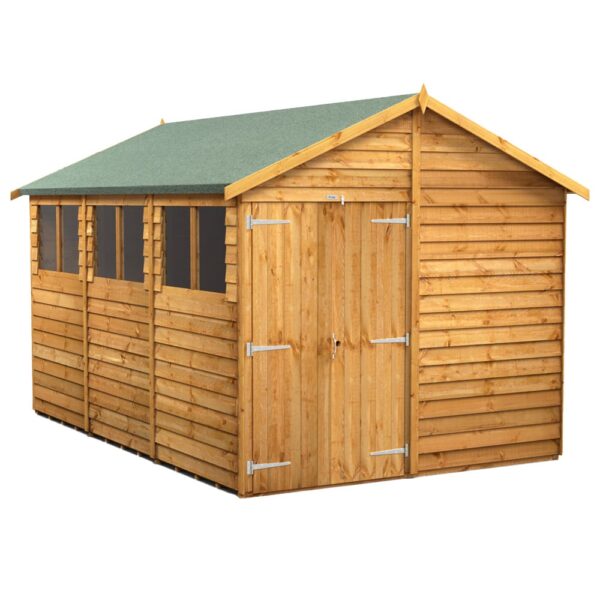 Power 12'x8' Overlap Timber Apex Shed (window or windowless) (single or double door) - Image 10
