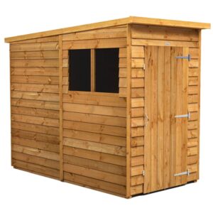 Power 4'x8' Overlap Timber Pent Shed (window or windowless) (single or double door)