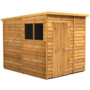Power 6'x8' Overlap Timber Pent Shed (window or windowless) (single or double door)