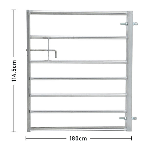 Living and Home 7 Bar Half Mesh Galvanised Metal Field Gate - 6ft Wide - Image 2