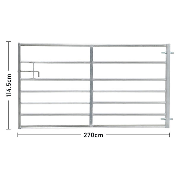 Living and Home 7 Bar Half Mesh Galvanised Metal Field Gate - 9ft Wide - Image 7