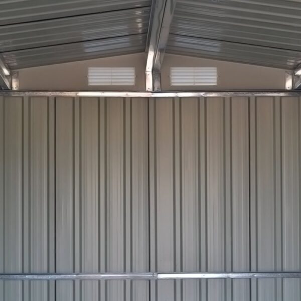 Living and Home 8x10 Apex Metal Shed with Foundation Grid- Charcoal Black - Image 5