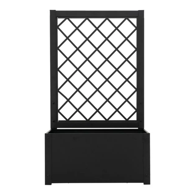 Pro-Tect Metal Planter Box with Trellis - Black