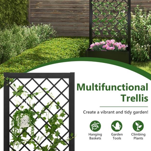 Pro-Tect Metal Planter Box with Trellis - Black - Image 4