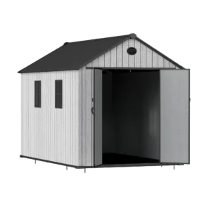 Living and Home 8x12 WoodField Woodgrain Plastic Apex Shed - Light Grey (Coming Soon)