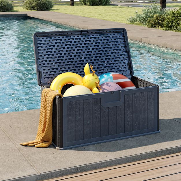 Pro-Tect 380 Litre Outdoor Storage Deck Box - Grey - Image 3