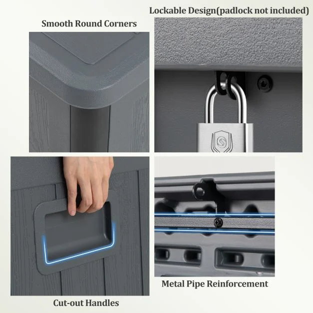 Pro-Tect 380 Litre Outdoor Storage Deck Box - Grey - Image 11