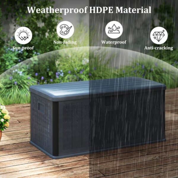 Pro-Tect 380 Litre Outdoor Storage Deck Box - Grey - Image 8