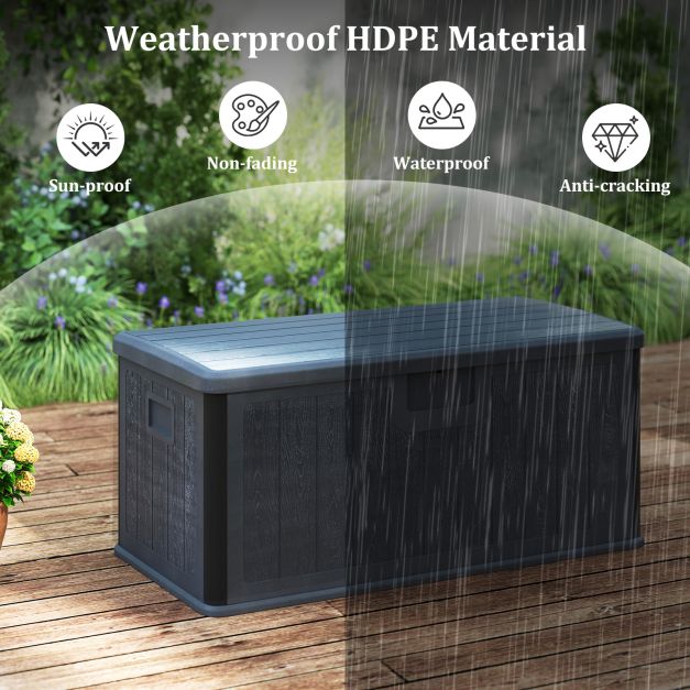 Pro-Tect 380 Litre Outdoor Storage Deck Box - Grey - Image 8