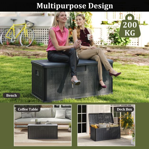 Pro-Tect 380 Litre Outdoor Storage Deck Box - Grey - Image 9