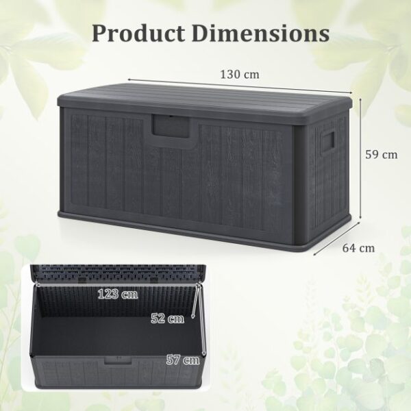 Pro-Tect 380 Litre Outdoor Storage Deck Box - Grey - Image 2