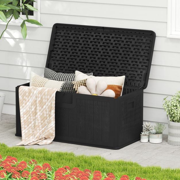 Pro-Tect 380 Litre Outdoor Storage Deck Box - Black - Image 3