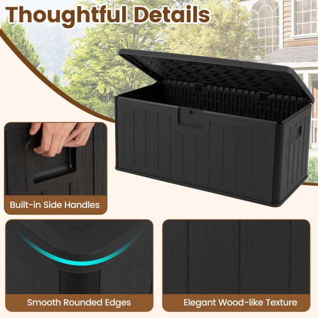 Pro-Tect 380 Litre Outdoor Storage Deck Box - Black - Image 6