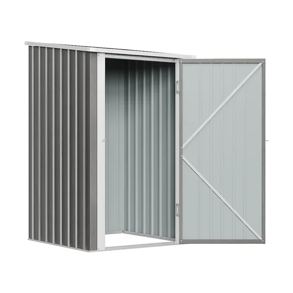 Living and Home 3'x3' Metal Pent Shed - Grey - Image 7