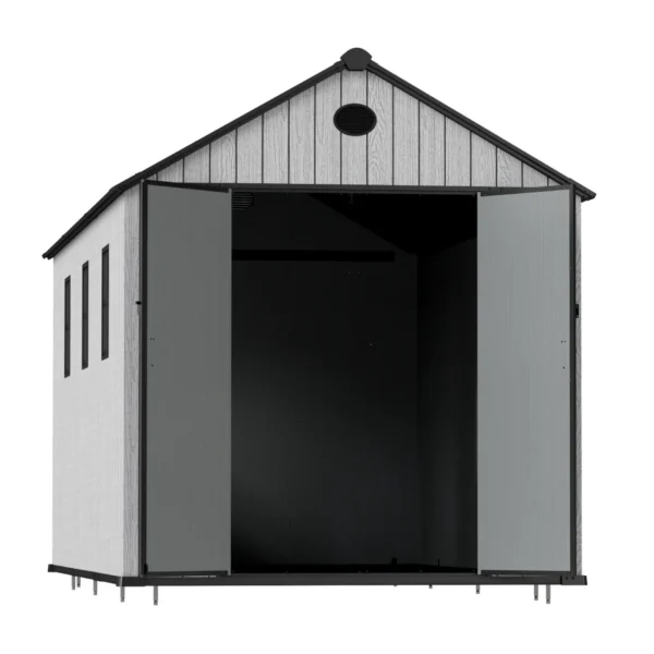 Living and Home 8x16 WoodField Woodgrain Plastic Apex Shed - Light Grey (Coming Soon) - Image 4