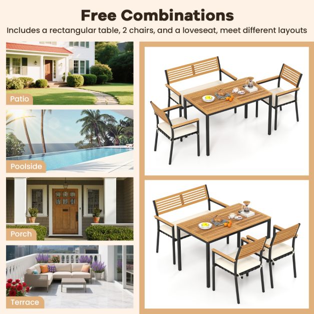 Pro-Tect 4 Piece Outdoor Patio Dining Set - Image 9