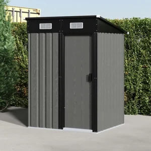 Living and Home 4'x4'  WoodField Metal Pent Shed - Grey