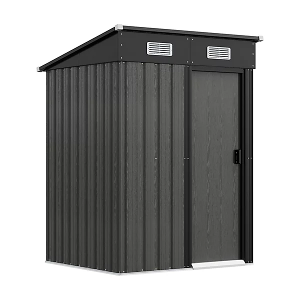 4’x4′ WoodField Metal Pent Shed – Grey