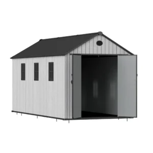 Living and Home 8x16 WoodField Woodgrain Plastic Apex Shed - Light Grey (Coming Soon)