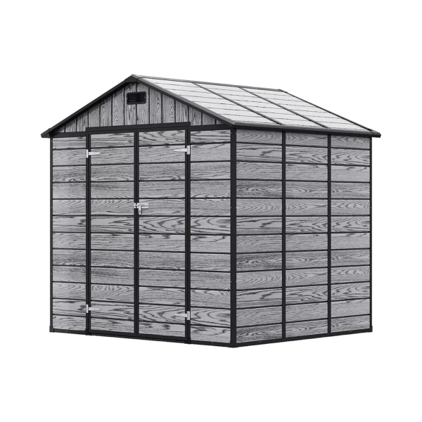 Living and Home 8x6 WoodField Plastic Apex Shed - Grey - Image 4