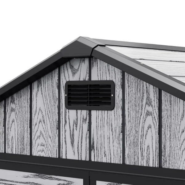 Living and Home 8x6 WoodField Plastic Apex Shed - Grey - Image 7