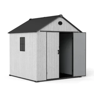 Living and Home 8x8 WoodField Woodgrain Plastic Apex Shed - Light Grey (Coming Soon)