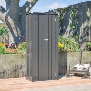Pro-Tect Vertical Double Door Metal Garden Storage Cabinet - Grey