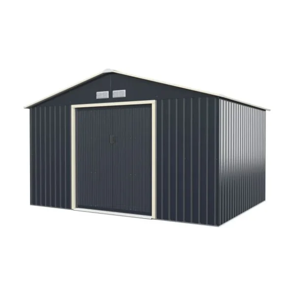 Pro-Tect 11'x8' Metal Apex Shed - Dark Grey - Image 2