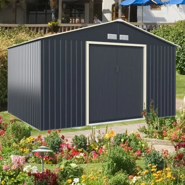 Pro-Tect 11'x8' Metal Apex Shed - Dark Grey - Image 5