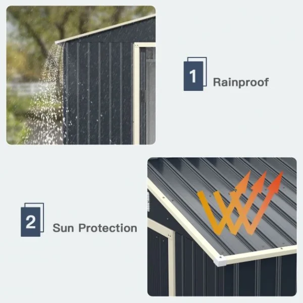Pro-Tect 11'x8' Metal Apex Shed - Dark Grey - Image 7