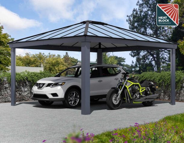 Palram - Canopia 14' x 16' Colorado Aluminium Double Carport - Grey