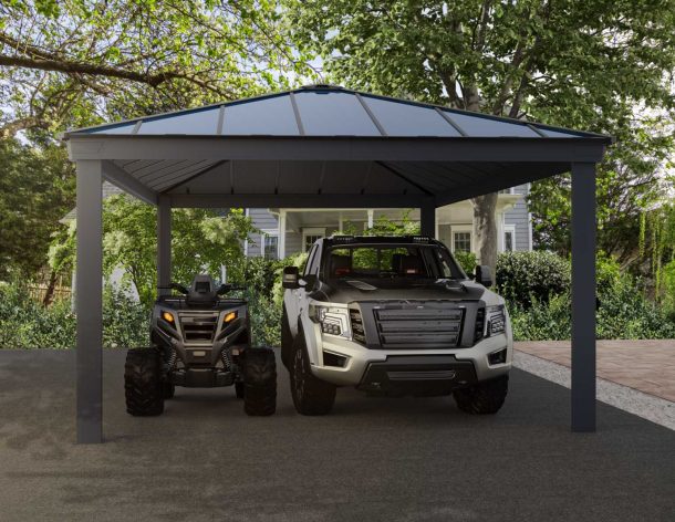 Palram - Canopia 14' x 20' Colorado Aluminium Double Carport - Grey - Image 9