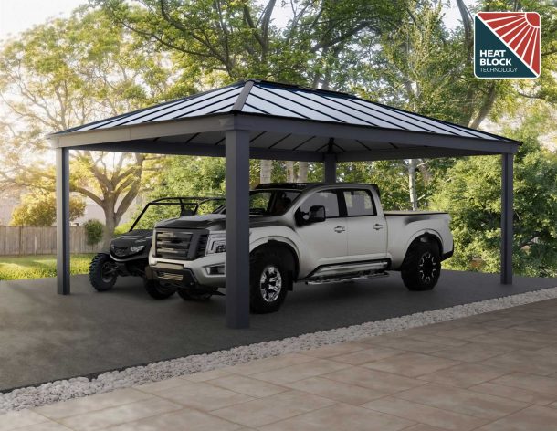 Palram - Canopia 14' x 20' Colorado Aluminium Double Carport - Grey